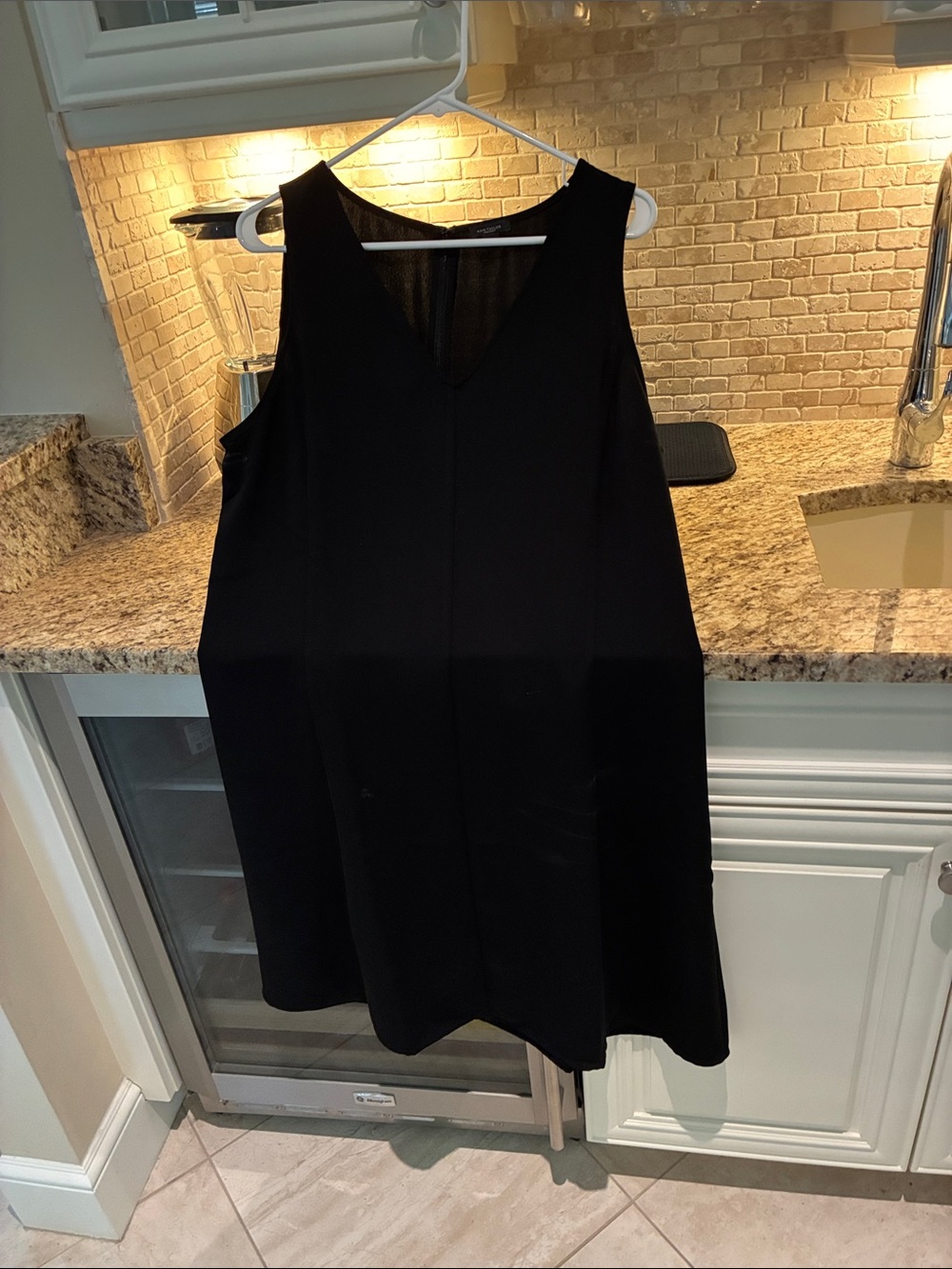 Ann Taylor Black Sleeveless V-Neck Mini Dress